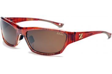 Image of Zeal Optics Boundary Sunglasses, Clear Rust Wood Grain Frame and Polarized Copper Lens 10035