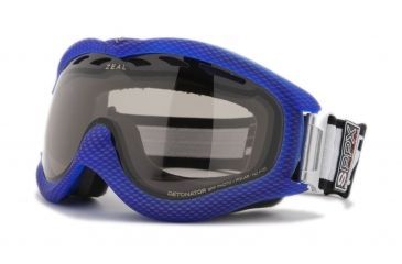 Image of Zeal Optics Detonator Ski Goggles, Carbon Matte Blue Frame and Polarized Automatic Optimum Lens DT4SPPB