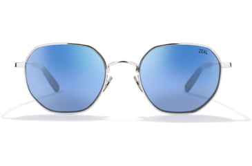 Image of Zeal Optics Easterly Eco-Friendly Stainless Steel Aviator Polarized Sunglasses, Silver/Horizon Blue, Medium, 12014