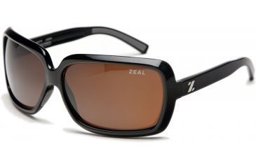 Image of Zeal Optics Felicity Womens Sunglasses, Black Gloss Frame and Polarized Copper Lens 10024