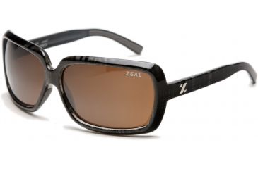 Image of Zeal Optics Felicity Womens Sunglasses, Black Plaid Frame and Polarized Copper Lens 10027