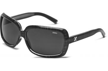 Image of Zeal Optics Felicity Womens Sunglasses, Black Plaid Frame and Polarized Dark Grey Lens 10396