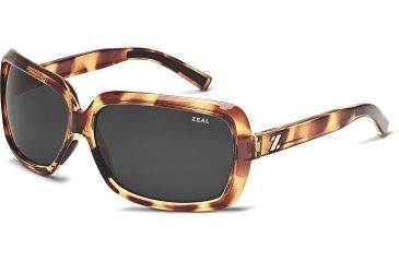 Image of Zeal Optics Felicity Womens Sunglasses, Blonde Tortoise Frame and Polarized Dark Grey Lens 10397