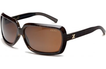 Image of Zeal Optics Felicity Womens Sunglasses, Brown Plaid Frame and Polarized Copper Lens 10028