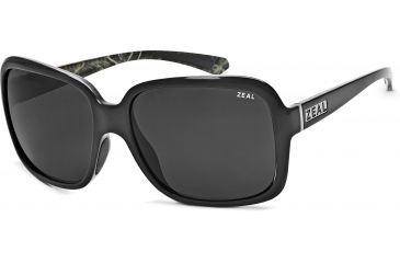 Image of Zeal Optics Hadley Womens Sunglasses, Black Gloss Frame and Polarized Dark Grey Lens 10413