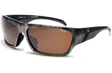 Image of Zeal Optics Insomnia Sunglasses, Silver + Black Wood Grain Frame and Polarized Copper Lens 10041
