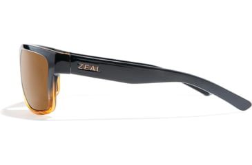 Image of Zeal Optics Rampart Plant-Based Square Wrap Polarized Sunglasses, Gloss Torched Woodgrain/Copper, Medium, 11744