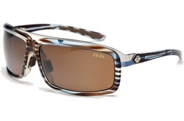 Image of Zeal Optics Re-Entry Sunglasses, Aqua Blue Wood Grain Frame and Polarized Copper Lens 10076