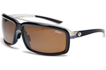 Image of Zeal Optics Re-Entry Sunglasses, Dark Blue + White Gloss Frame and Polarized Copper Lens 10075
