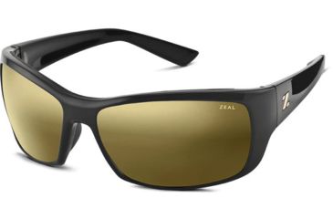 Image of Zeal Optics Tracker Sunglasses - Polished Black Frame,Polarized Copper Gold Mirror Lens 10957