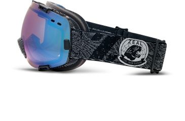 Image of Zeal Optics Voyager Ski Goggles, CS Division Black Frame and Bluebird Mirror and Stainless Silver Optimum Lens 10278