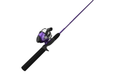 Image of Zebco 202 ZeeBee Spincast Reel and Rod Combo, 5ft 6in Rod, Med-Light, Mod-Fast, SZ 30 Reel, RH Retrieve, 29-PC Eagle Claw Tackle Kit, Purple, 202ZB2EC562ML.FB4