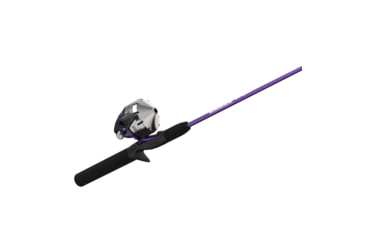 Image of Zebco 202 ZeeBee Spincast Reel and Rod Combo, 5ft 6in Rod, Med-Light, Mod-Fast, SZ 30 Reel, RH Retrieve, 29-PC Eagle Claw Tackle Kit, Purple, 202ZB2EC562ML.FB4