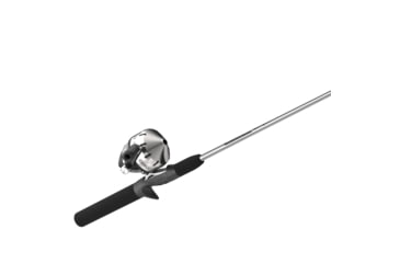 Image of Zebco 202 ZeeBee Spincast Reel and Rod Combo, 5ft 6in Rod, Med-Light, Mod-Fast, SZ 30 Reel, RH Retrieve, 29-PC Eagle Claw Tackle Kit, Silver/Black, 202ZB1EC562ML.FB4