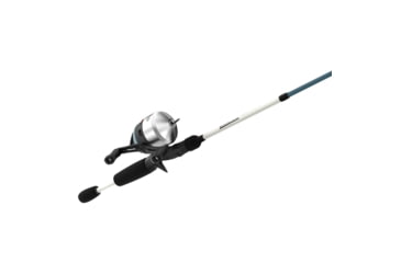 Image of Zebco 33 Custom-Z Spincast Reel and Rod Combo, 6ft 6in 2-PC Telescopic Rod, Medium, Fast, SZ 30 Reel, 4.1-1 Ratio, 14-PC Strike King Tackle Kit, Silver/Blue, 33CZ1SK662M.FB4