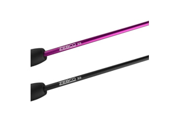 Image of Zebco 33 Spincast Reel and Rod Combos, 2-Pack, 5ft 6in 2-PC Fiberglass Rods w/ EVA Handle, QuickSet Anti-Reverse Reels w/ Bite Alert, 1-Pink, 1-Black, 33NHH.BP4