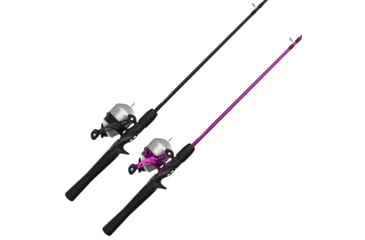 Image of Zebco 33 Spincast Reel and Rod Combos, 2-Pack, 5ft 6in 2-PC Fiberglass Rods w/ EVA Handle, QuickSet Anti-Reverse Reels w/ Bite Alert, 1-Pink, 1-Black, 33NHH.BP4