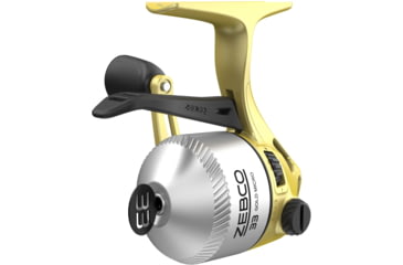 Image of Zebco 33 Gold Micro Trigger Spincast Reel, SZ 10 Reel, Changeable Righ/Left Retrieve, Durable All-Metal Gears, Pre-Spooled w/ 4lb Zebco Cajun Line, Silver/Gold, 33MTNGOLD.BX6