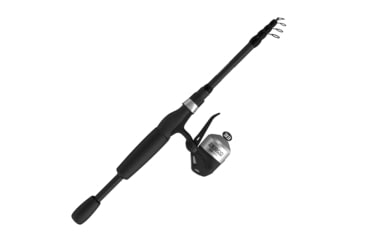 Image of Zebco 33 Micro Triggerspin Spincast Reel and Telescopic Rod Combo, Extendable 19in to 5ft Telescopic Pole, QuickSet Anti-Reverse Reel w/ Bite Alert, Silver/Black, 33MTN505ULTEL.FB4