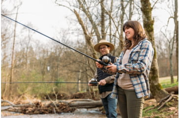 Image of Zebco 33 Spincast Reel and Rod Combo, 5ft 6in 2-PC Fiberglass Rod, QuickSet Anti-Reverse Reel w/ Bite Alert, Including BONUS Reel, Silver, 3333N.BP4