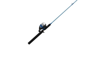 Image of Zebco 33 Salt Fisher Spincast Reel and Rod Combo, 6ft 6in 2-PC Telescopic Rod, Medium-Heavy, SZ 30 Reel, 3.6-1 Ratio, 4-PC Strike King Tackle Kit, Blue, 33SWSK662MH.FB4