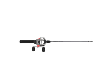 Image of Zebco 404 Hoss Spincast Reel and Rod Combo, 5ft 6in 2-PC Rod, Medium, Moderate-Fast, SZ 40 Reel, 32-PC Eagle Claw Tackle Kit, RH Retrieve, Gray/Red, 404HOSSEC562M.FB4