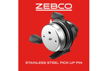 Image of Zebco 404 Spincast Reel, SZ 40 Reel, RH Retrieve, Built-in Bite Alert, Durable All-Metal Gears, Stainless Steel Pick-up Pin, Pre-Spooled w/ 15lb Zebco Fishing Line, Black, 404MBK.BX3