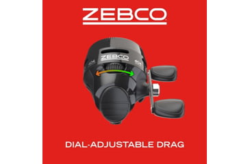 Image of Zebco 404 Spincast Reel, SZ 40 Reel, RH Retrieve, Built-in Bite Alert, Durable All-Metal Gears, Stainless Steel Pick-up Pin, Pre-Spooled w/ 15lb Zebco Fishing Line, Black, 404MBK.BX3