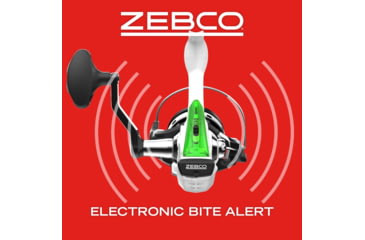 Image of Zebco Bite Alert Spinning Reel and Rod Combo, 7ft 2-PC Fiberglass Pole, Extended EVA Handle, SZ 60 Reel, Pre-Spooled w/ 20lb Zebco Line, 4.9-1 Ratio, Black/White, BA60702MHA.NS3