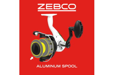 Image of Zebco Bite Alert Spinning Reel and Rod Combo, 7ft 2-PC Fiberglass Pole, Extended EVA Handle, SZ 60 Reel, Pre-Spooled w/ 20lb Zebco Line, 4.9-1 Ratio, Black/White, BA60702MHA.NS3