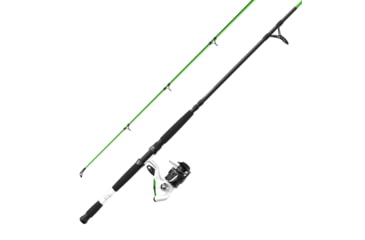 Image of Zebco Bite Alert Spinning Reel and Rod Combo, 7ft 2-PC Fiberglass Pole, Extended EVA Handle, SZ 60 Reel, Pre-Spooled w/ 20lb Zebco Line, 4.9-1 Ratio, Black/White, BA60702MHA.NS3