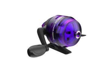 Image of Zebco Dock Demon Spincast Reel and Rod Combo, 30in 1-PC Fiberglass Pole w/ EVA Handle, QuickSet Anti-Reverse Reel, Pre-Spooled w/ 6lb Zebco Line, Purple, DOCKPRSC301M.FB6