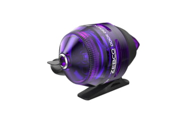 Image of Zebco Dock Demon Spincast Reel and Rod Combo, 30in 1-PC Fiberglass Pole w/ EVA Handle, QuickSet Anti-Reverse Reel, Pre-Spooled w/ 6lb Zebco Line, Purple, DOCKPRSC301M.FB6