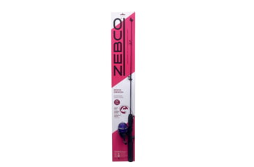 Image of Zebco Dock Demon Spincast Reel and Rod Combo, 30in 1-PC Fiberglass Pole w/ EVA Handle, QuickSet Anti-Reverse Reel, Pre-Spooled w/ 6lb Zebco Line, Purple, DOCKPRSC301M.FB6