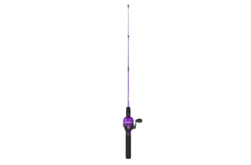 Image of Zebco Dock Demon Spincast Reel and Rod Combo, 30in 1-PC Fiberglass Pole w/ EVA Handle, QuickSet Anti-Reverse Reel, Pre-Spooled w/ 6lb Zebco Line, Purple, DOCKPRSC301M.FB6