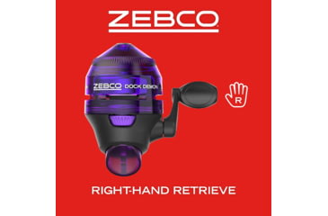 Image of Zebco Dock Demon Spincast Reel and Rod Combo, 30in 1-PC Fiberglass Pole w/ EVA Handle, QuickSet Anti-Reverse Reel, Pre-Spooled w/ 6lb Zebco Line, Purple, DOCKPRSC301M.FB6