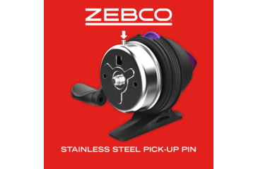Image of Zebco Dock Demon Spincast Reel and Rod Combo, 30in 1-PC Fiberglass Pole w/ EVA Handle, QuickSet Anti-Reverse Reel, Pre-Spooled w/ 6lb Zebco Line, Purple, DOCKPRSC301M.FB6