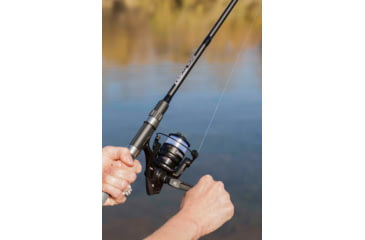Image of Zebco Roam 20 Size Spinning Combo, 8 lb Line, w/2 Piece Medium Light Rod, Black, 6ft, ROAMBK20602ML.NS3