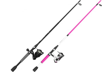 Image of Zebco Roam 20 Size Spinning Combo, 8 lb Line, w/2 Piece Medium Light Rod, Black, Pink