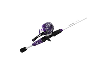 Image of Zebco Roam Spincast Reel and Rod Combo, 6ft 2-PC Fiberglass Pole, ComfortGrip Handle, QuickSet Anti-Reverse Reel, Pre-Spooled w/ 10lb Zebco Line, Purple, ROAMPR3602M.NS3