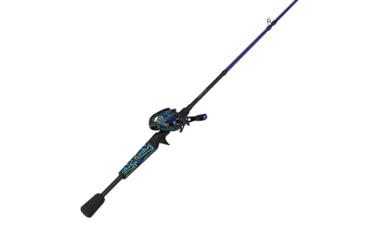 Image of Zebco Roam Baitcast Reel and Rod Combo, 6ft 6in 2-PC Fiberglass Pole w/ Split-Grip MaxTac Handle, Lightweight Graphite Frame, RH Retrieve, Blue/Green, ROAMBG100662MH.NS3