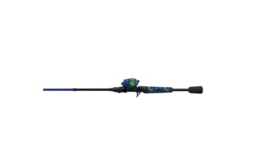 Image of Zebco Roam Baitcast Reel and Rod Combo, 6ft 6in 2-PC Fiberglass Pole w/ Split-Grip MaxTac Handle, Lightweight Graphite Frame, RH Retrieve, Blue/Green, ROAMBG100662MH.NS3