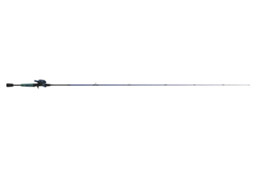 Image of Zebco Roam Baitcast Reel and Rod Combo, 6ft 6in 2-PC Fiberglass Pole w/ Split-Grip MaxTac Handle, Lightweight Graphite Frame, RH Retrieve, Blue/Green, ROAMBG100662MH.NS3