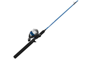 Image of Zebco Salt Fisher 33 Spincast Reel and Rod Combo, 6ft 6in 2-PC Medium-Heavy, Moderate-Fast Fiberglass Rod, Interchangeable Retrieve, 12lb Line, Blue/Silver, SF33N662MH.NS3