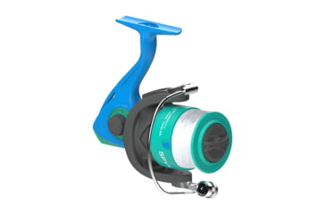 Image of Zebco Spyn 40 Salt Fisher Spinning Reel and Rod Combo, 6ft 6in 2-PC Telescopic Rod, Med-Heavy, Mod-Fast, SZ 40 Reel, 7-PC Strike King Tackle Kit, Blue/Green, SPYN40SK662MH.FB4