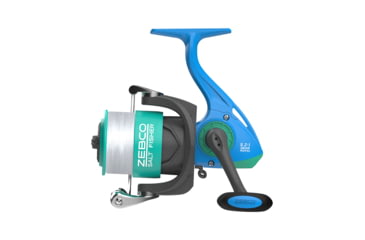 Image of Zebco Spyn 40 Salt Fisher Spinning Reel and Rod Combo, 6ft 6in 2-PC Telescopic Rod, Med-Heavy, Mod-Fast, SZ 40 Reel, 7-PC Strike King Tackle Kit, Blue/Green, SPYN40SK662MH.FB4
