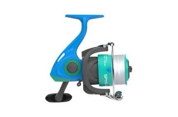 Image of Zebco Spyn 40 Salt Fisher Spinning Reel and Rod Combo, 6ft 6in 2-PC Telescopic Rod, Med-Heavy, Mod-Fast, SZ 40 Reel, 7-PC Strike King Tackle Kit, Blue/Green, SPYN40SK662MH.FB4