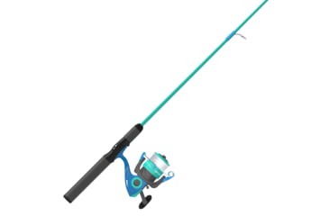 Image of Zebco Spyn 40 Salt Fisher Spinning Reel and Rod Combo, 6ft 6in 2-PC Telescopic Rod, Med-Heavy, Mod-Fast, SZ 40 Reel, 7-PC Strike King Tackle Kit, Blue/Green, SPYN40SK662MH.FB4