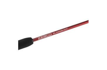 Image of Zebco Slingshot Spinning Reel and Rod Combo, 5ft 6in 2-PC Pole, SZ 20 Reel, Changeable Righ/Left Retrieve, Pre-Spooled w/ 8lb Zebco Cajun Line, Red, SLSPRD562MLA.NS4