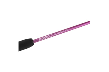 Image of Zebco Slingshot Spinning Reel and Rod Combo, 6ft 2-PC Pole, SZ 20 Reel, Changeable Righ/Left Retrieve, Pre-Spooled w/ 8lb Zebco Cajun Line, Purple, SLSPPL602ML.NS4